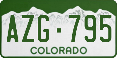 CO license plate AZG795