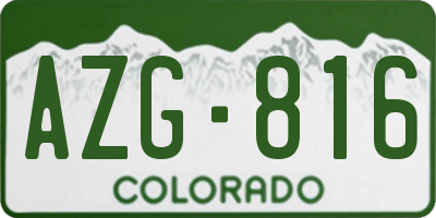 CO license plate AZG816