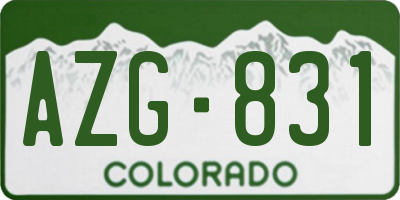 CO license plate AZG831