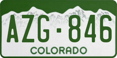 CO license plate AZG846