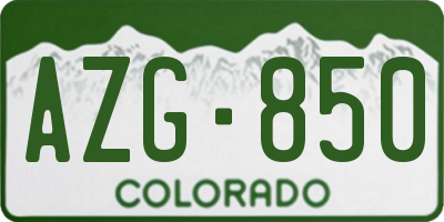 CO license plate AZG850