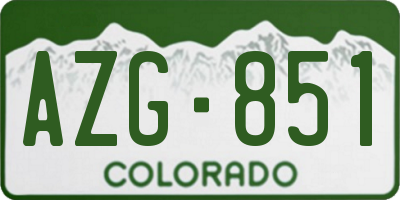 CO license plate AZG851