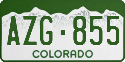 CO license plate AZG855
