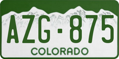 CO license plate AZG875