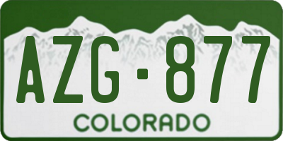 CO license plate AZG877