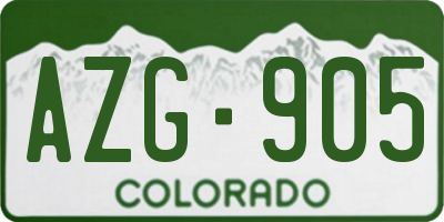 CO license plate AZG905