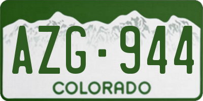 CO license plate AZG944