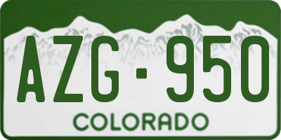 CO license plate AZG950