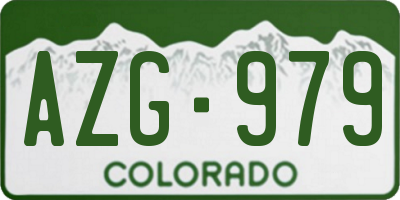 CO license plate AZG979