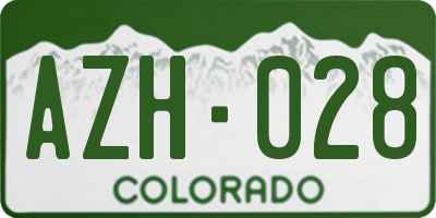 CO license plate AZH028