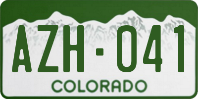 CO license plate AZH041