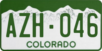 CO license plate AZH046