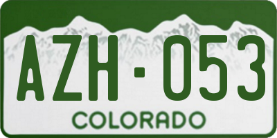 CO license plate AZH053