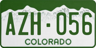 CO license plate AZH056