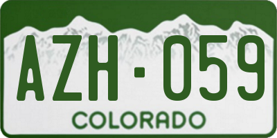 CO license plate AZH059