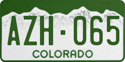 CO license plate AZH065