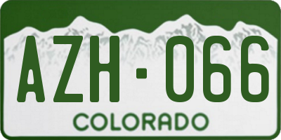 CO license plate AZH066