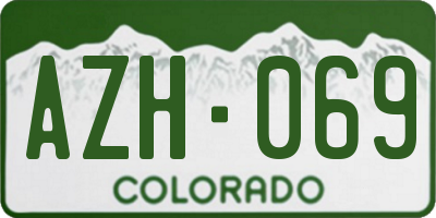 CO license plate AZH069