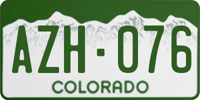 CO license plate AZH076