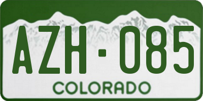 CO license plate AZH085