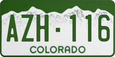 CO license plate AZH116