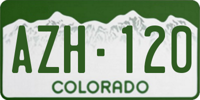 CO license plate AZH120