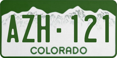 CO license plate AZH121