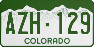 CO license plate AZH129