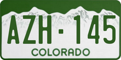 CO license plate AZH145