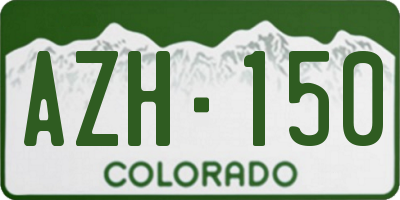 CO license plate AZH150