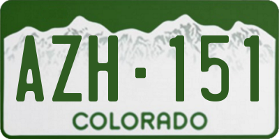 CO license plate AZH151