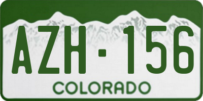 CO license plate AZH156