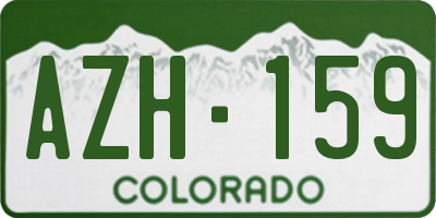 CO license plate AZH159
