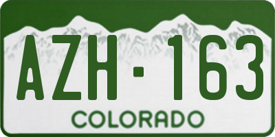 CO license plate AZH163