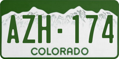 CO license plate AZH174