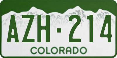 CO license plate AZH214