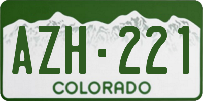 CO license plate AZH221