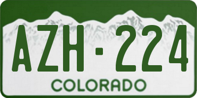 CO license plate AZH224