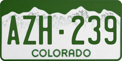 CO license plate AZH239