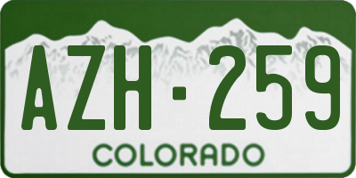 CO license plate AZH259