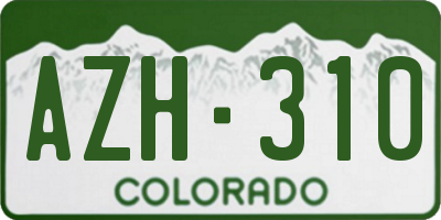 CO license plate AZH310