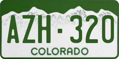 CO license plate AZH320