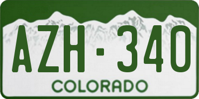 CO license plate AZH340