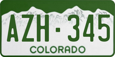 CO license plate AZH345
