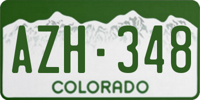 CO license plate AZH348