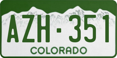 CO license plate AZH351