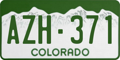 CO license plate AZH371