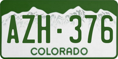 CO license plate AZH376