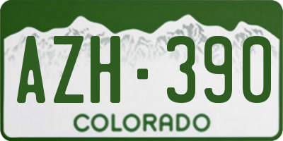 CO license plate AZH390