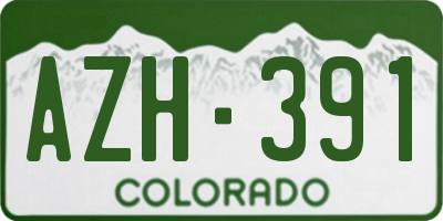 CO license plate AZH391